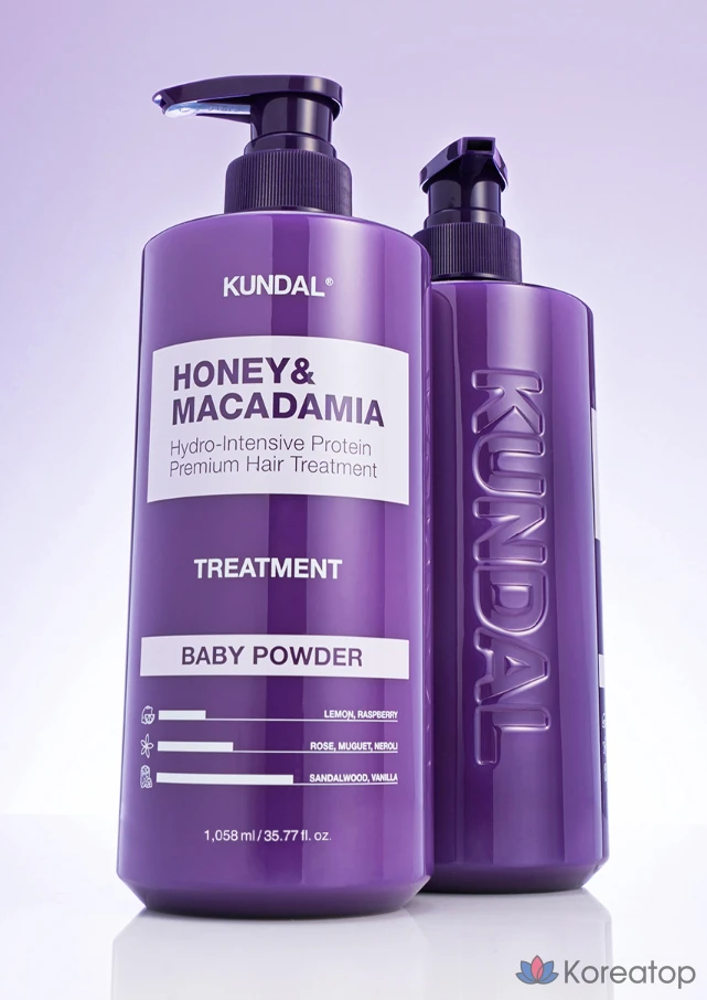 Средство для ухода за волосами Kundal с медом и макадамией, цвет белый мускус, 1,058 л, 1 шт., фото 7