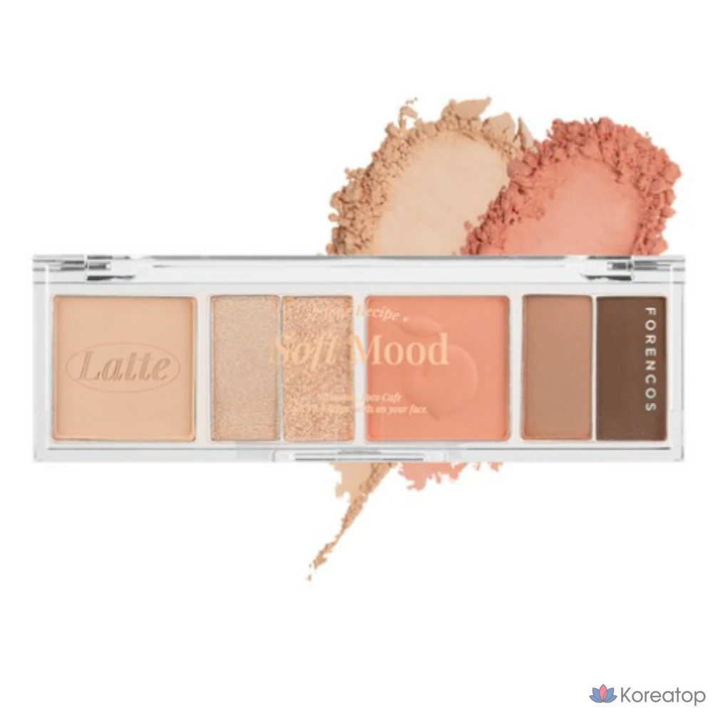 Палетка теней для век Forencos Soft Mood Eye Palette, 01 PL, цвет персиковый латте, 1 шт.