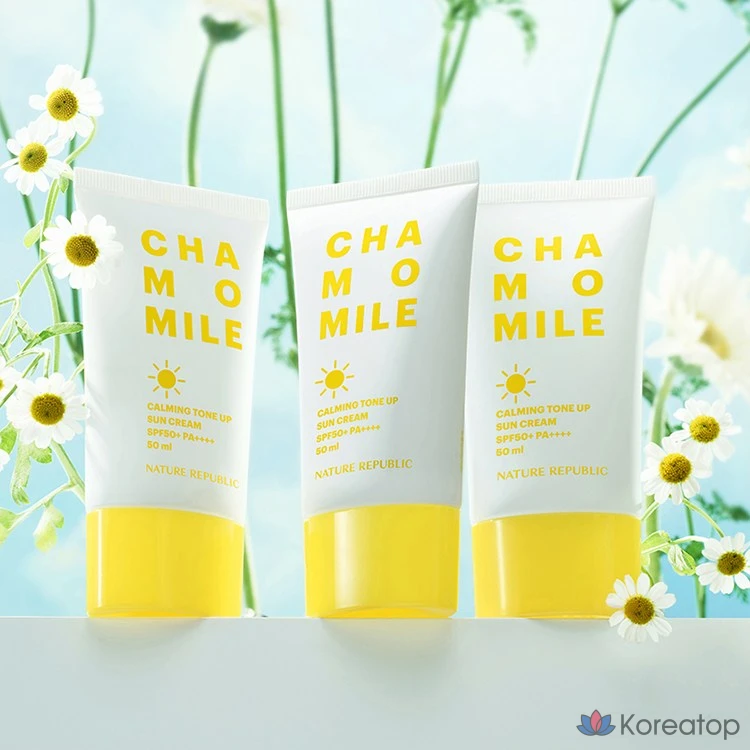 Солнцезащитный крем Nature Republic Chamomile Calming Tone-Up Sunscreen SPF50+ PA++++, 50 мл, 1 шт.