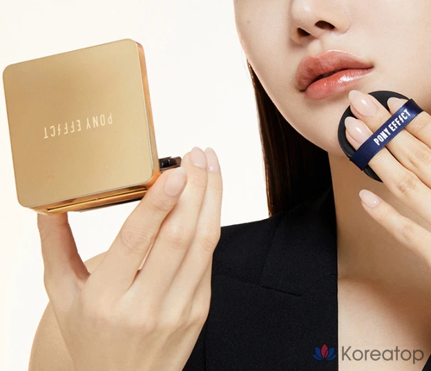 Тональный крем-кушон Pony Effect Coverstay Cushion Foundation EX, 15 г, 2 сменных блока, теплый оттенок № 21, натуральный цвет слоновой кости, 1 шт., фото 6