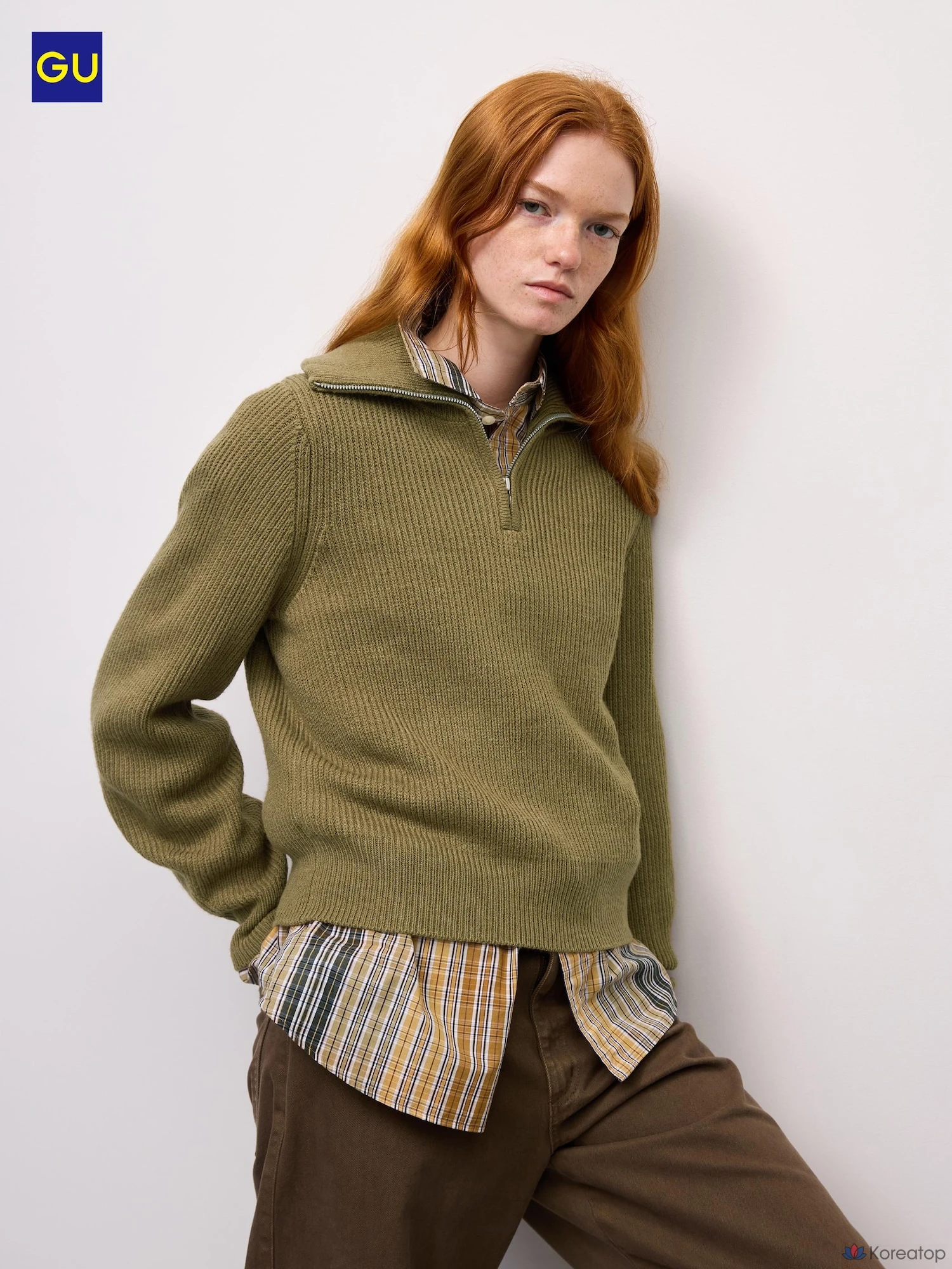Свитер Uniqlo Rib Stitch Half Zip Sweater