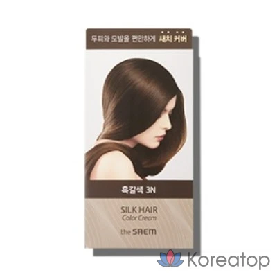 Крем-краска для волос The Saem Silk, седые волосы, черный/коричневый, 1 шт.