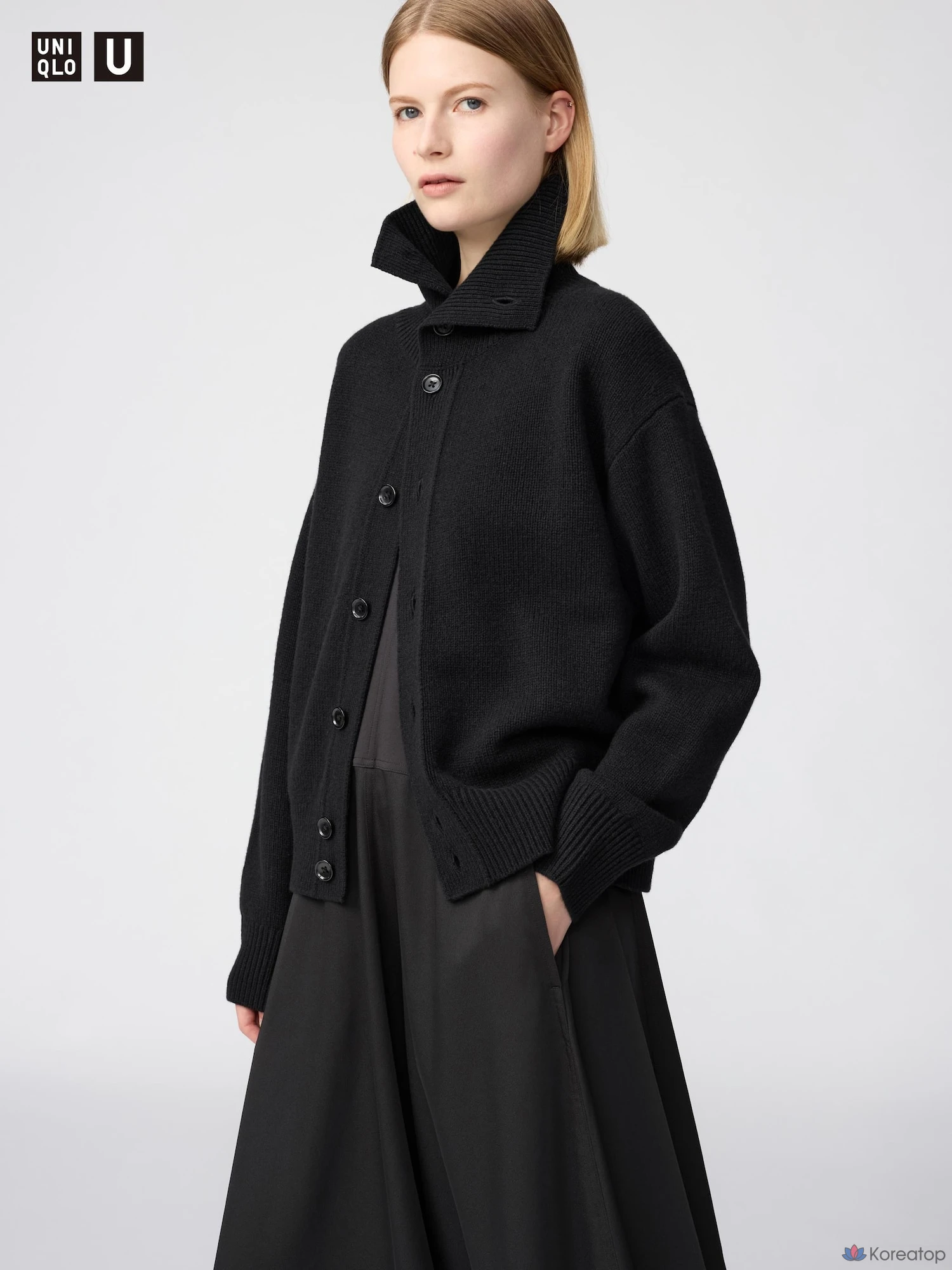 Кардиган Uniqlo Lambswool Stand Collar