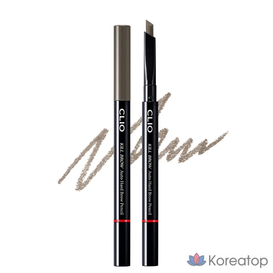 Карандаш для бровей Clio Kill Brow Auto Hard Eyebrow Pencil 0,31 г, № 5, серо-коричневый, 1 шт.