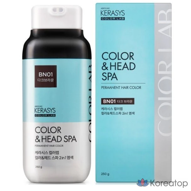 Краска для волос KeraSys Color Head Spa Dye, 250 г, 1 шт., BN01 Темно-коричневый