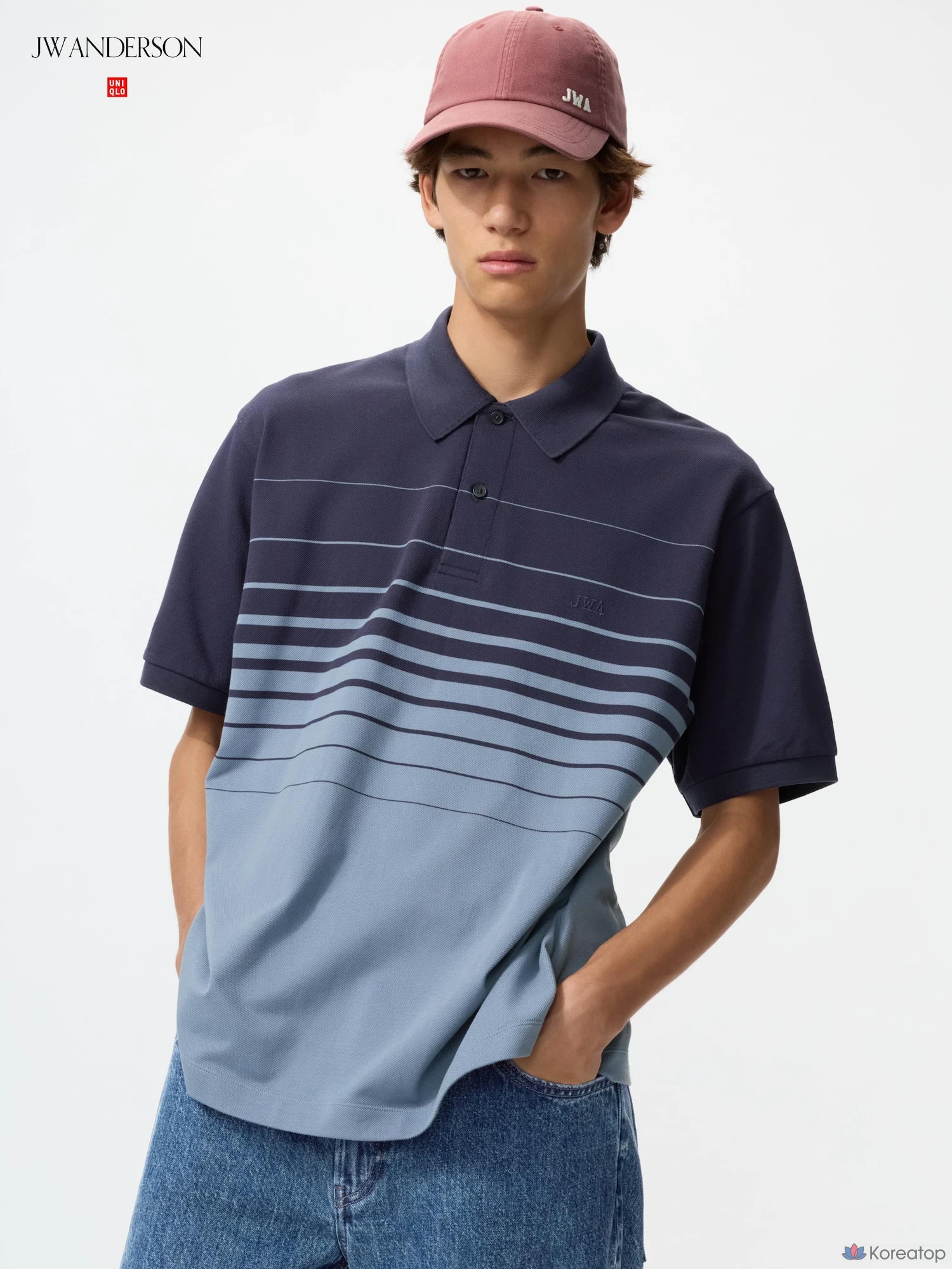 Поло Uniqlo Dry Pique Striped Polo Shirt (Panel)