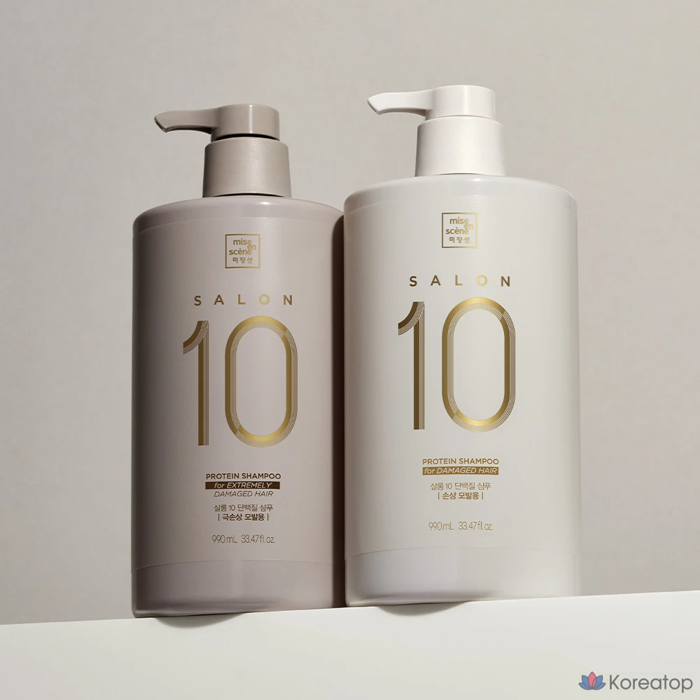 Шампунь Mise en Scene Salon 10 Protein для поврежденных волос, 990 мл, 1 шт.