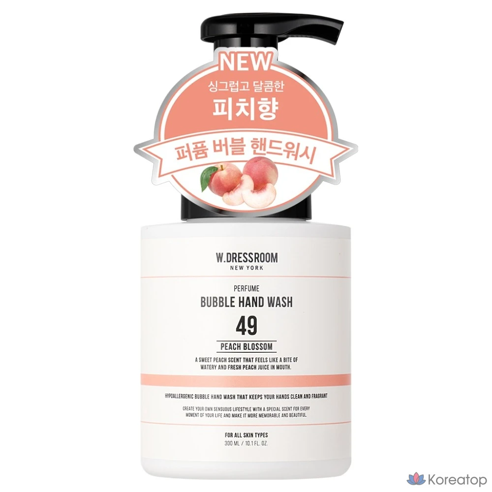 Жидкое мыло для рук W.Dressroom Perfume Bubble Hand Wash со вкусом персикового цветка, 300 мл, 1 шт.