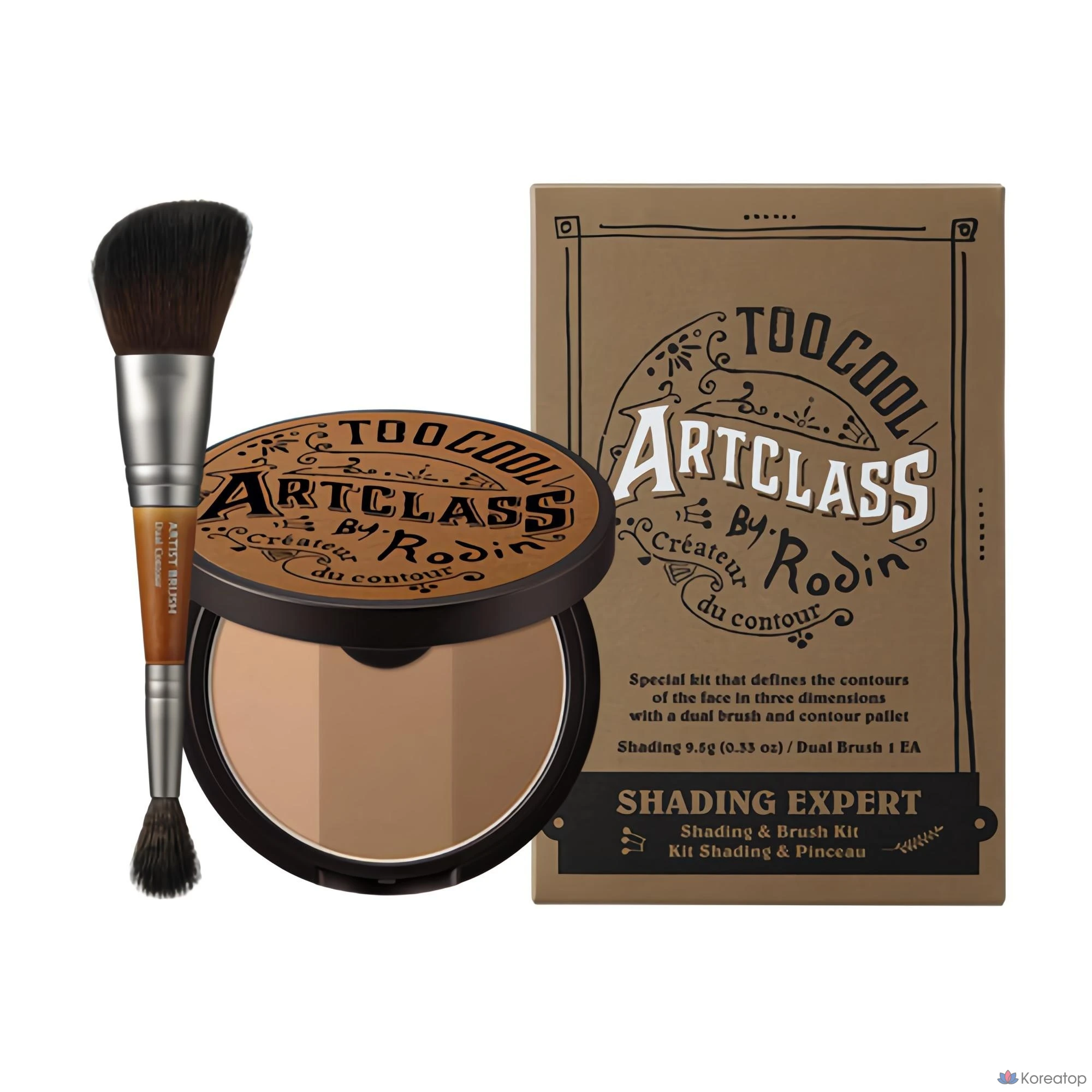 Набор для рисования Too cool for school Art Class от Rodin: тени 9,5 г + кисть для контурирования Dual Contur, классическая, 1 шт.