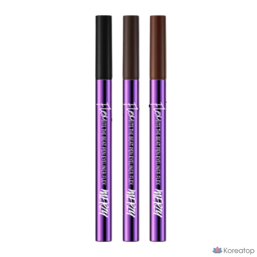 Подводка для глаз MERZY Bite The Beat Pen Eyeliner Flex, 1 шт., PF1, твердый черный