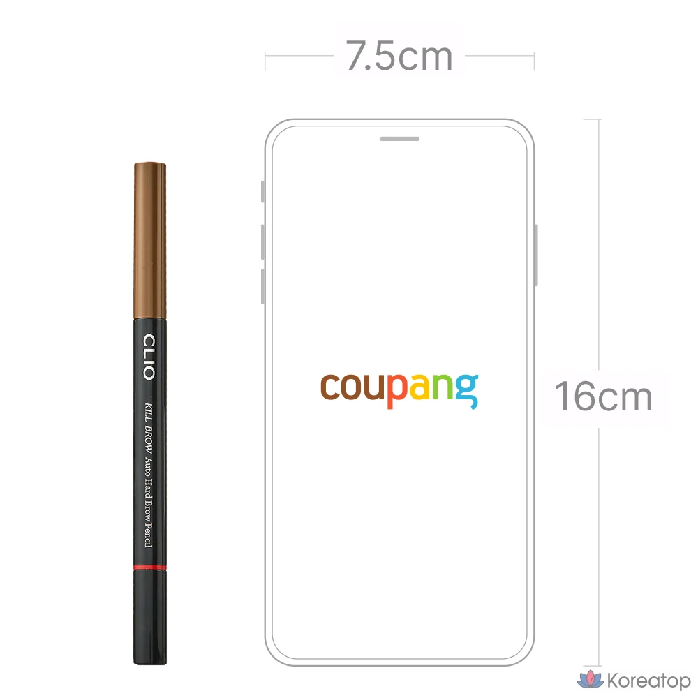 Карандаш для бровей Clio Kill Brow Auto Hard Eyebrow Pencil 0,31 г, № 2, светло-коричневый, 1 шт.