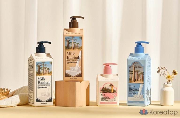 Шампунь Milk Baobab Perfume 500 мл + средство для ухода 1 л White Musk, 1 шт.