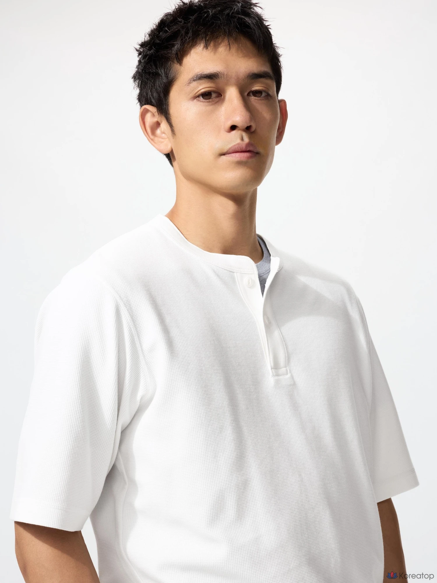 Футболка Uniqlo Dry Waffle Henley Neck T