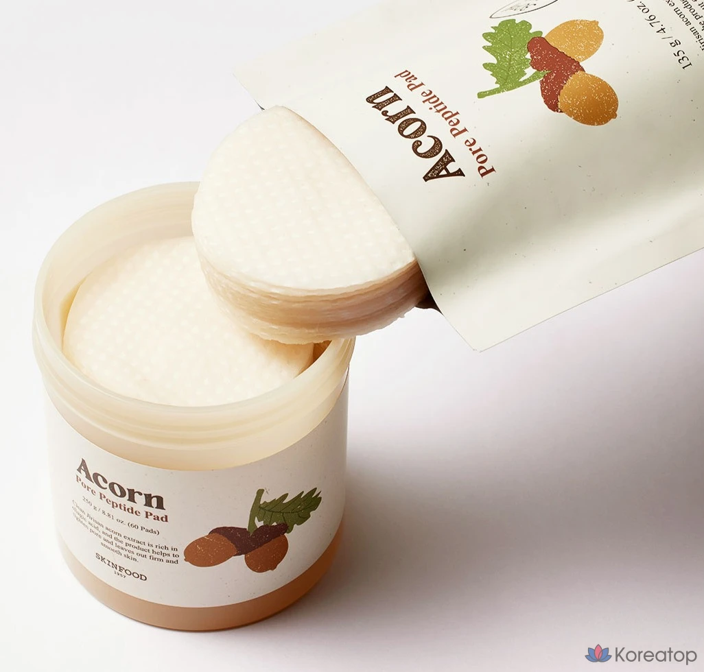 Подушечки для сужения пор Skinfood Acorn Pore Peptide, 2 упаковки (10 г), 1 упаковка (10 штук)