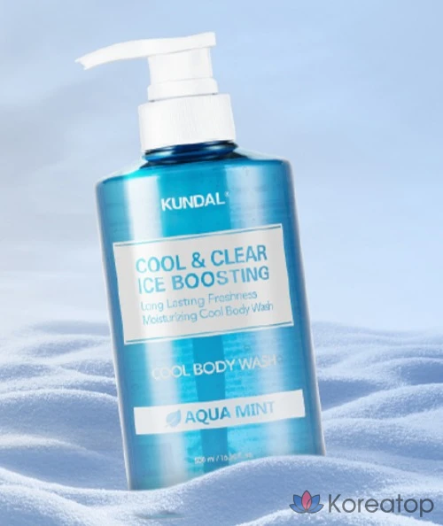 Гель для душа Kundal Cool &amp; Clear Ice Boosting Cool Body Wash Aqua Mint, 1,058 л, 1 шт.