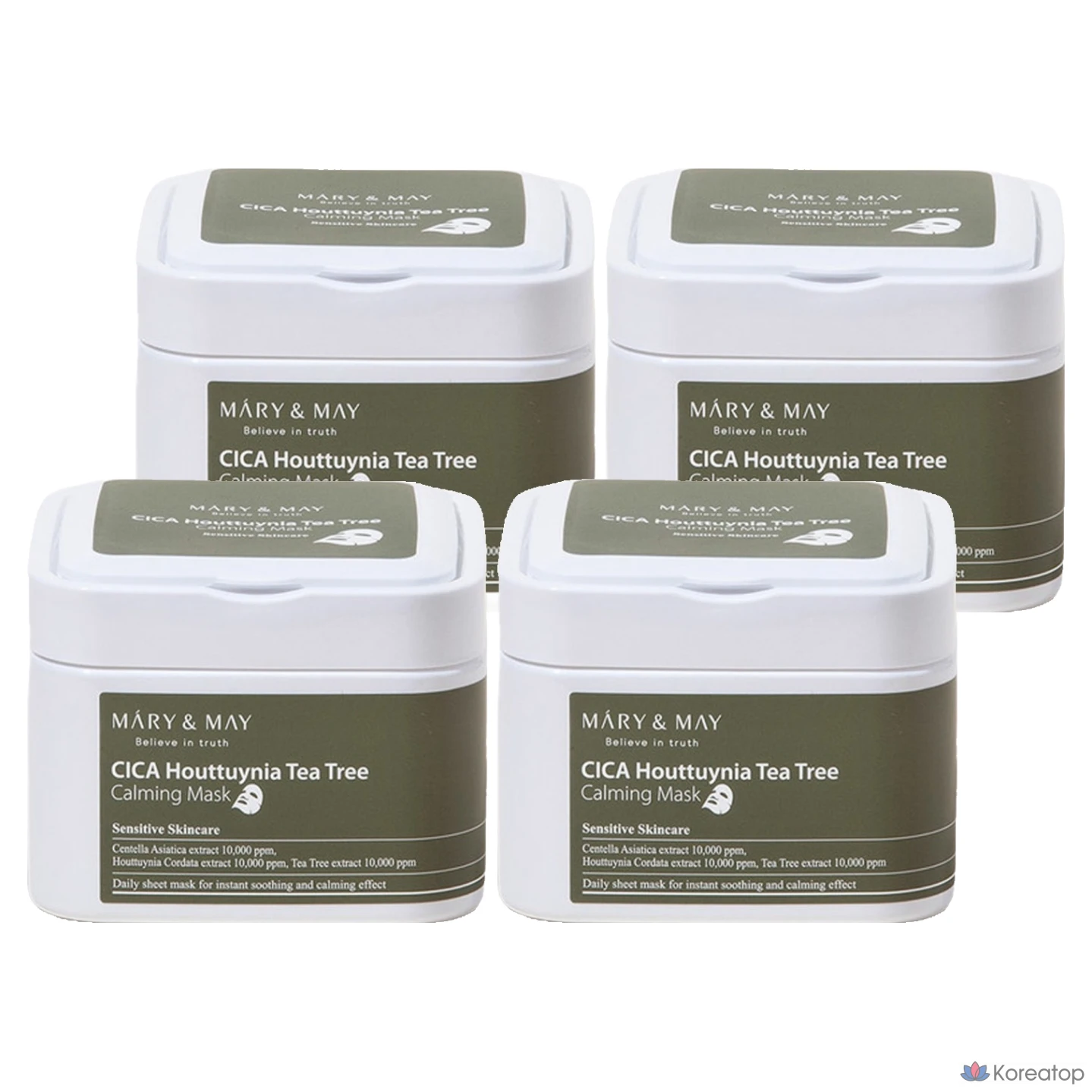 Тканевая маска для лица Mary&May Cica Houttuynia Cordata Tea Tree Calming Mask, 400 г, 120 шт.