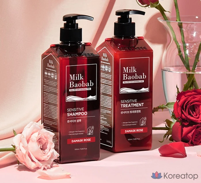 Шампунь Milk Baobab Sensitive с ароматом дамасской розы, 500 мл, 6 штук., фото 2