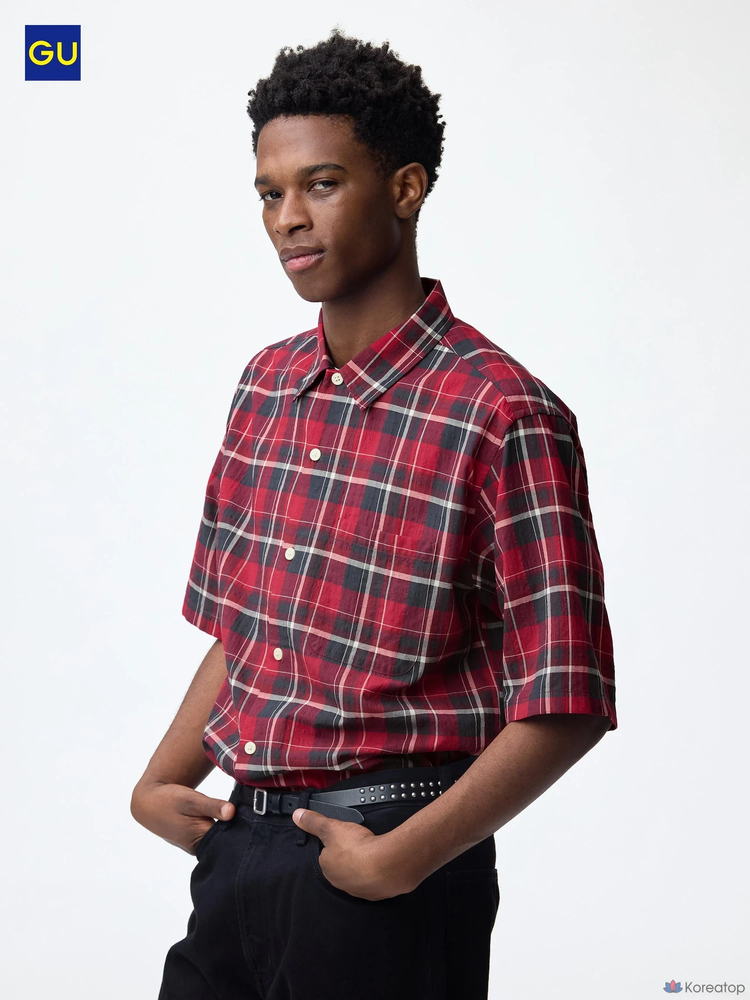 Рубашка Uniqlo Texture Pattern Short Sleeve Shirt