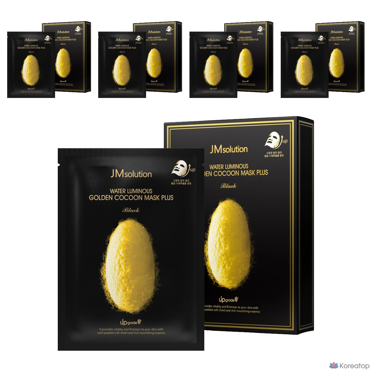 Маска для лица JM Solution Water Glow Golden Cocoon Mask Plus, упаковка из 10 штук, упаковка из 5 штук.