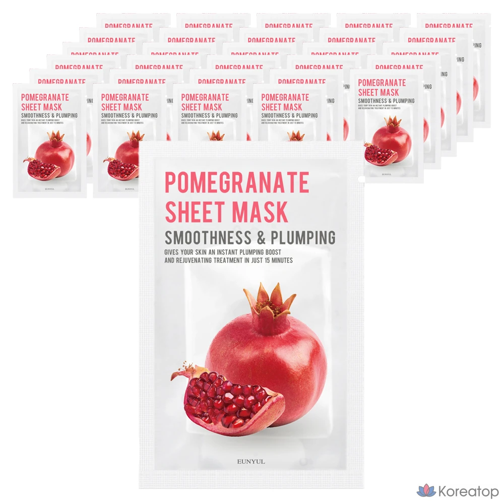 Набор масок для лица Eunyul Purity с гранатом, 90 штук, 1 упаковка.