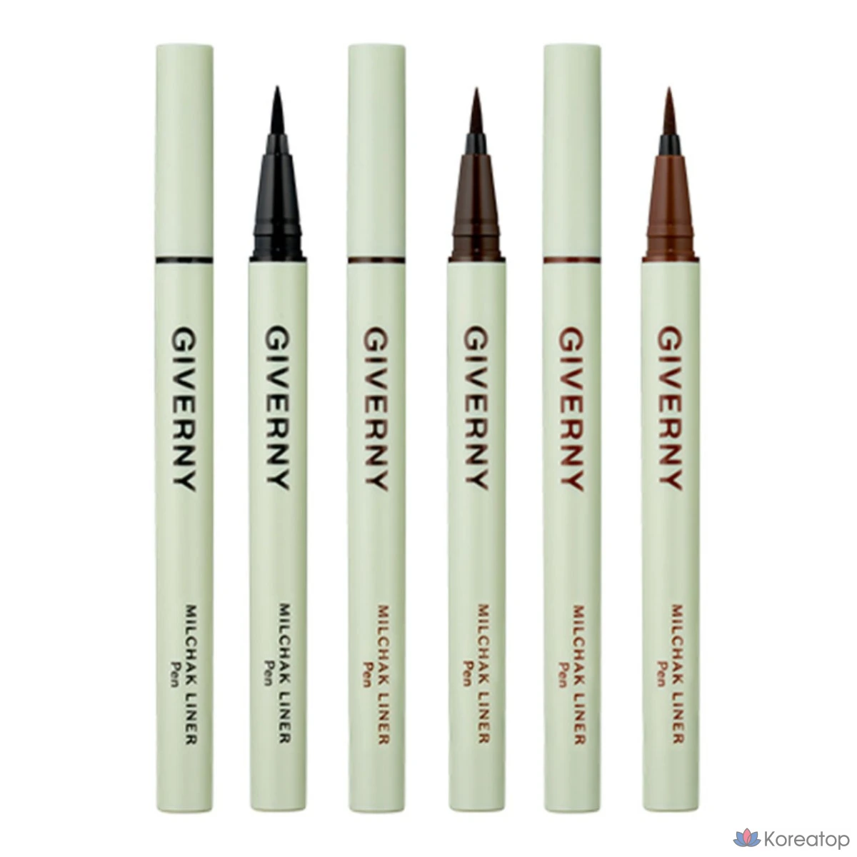 Подводка для глаз Giverny Close-Fit Brush Liner, 2 шт., черная/коричневая, 1 шт.
