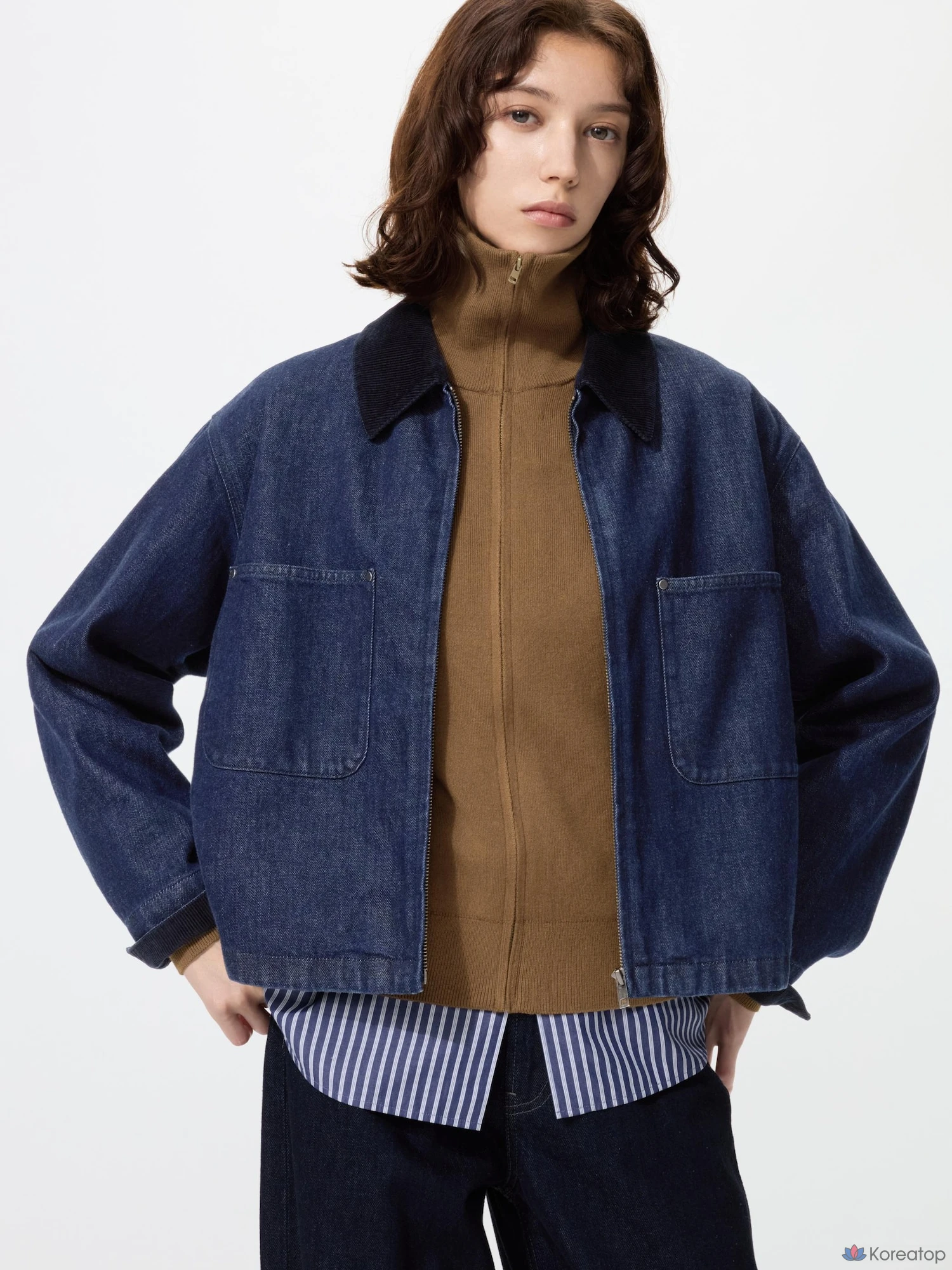 Куртка джинсовая короткая на молнии Uniqlo