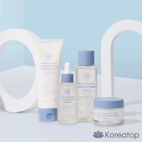 Набор Esfolio Eoseongcho Basic из 4 предметов (пенка + тоник + ампула + крем), по 1 предмету каждого вида, 2 набора., фото 5