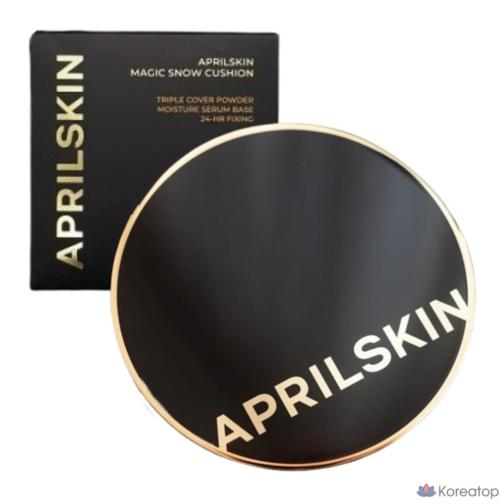 April Skin Magic Snow Cushion Black 3.0 Основной продукт + сменный блок, № 19 Светло-бежевый, 1 шт.