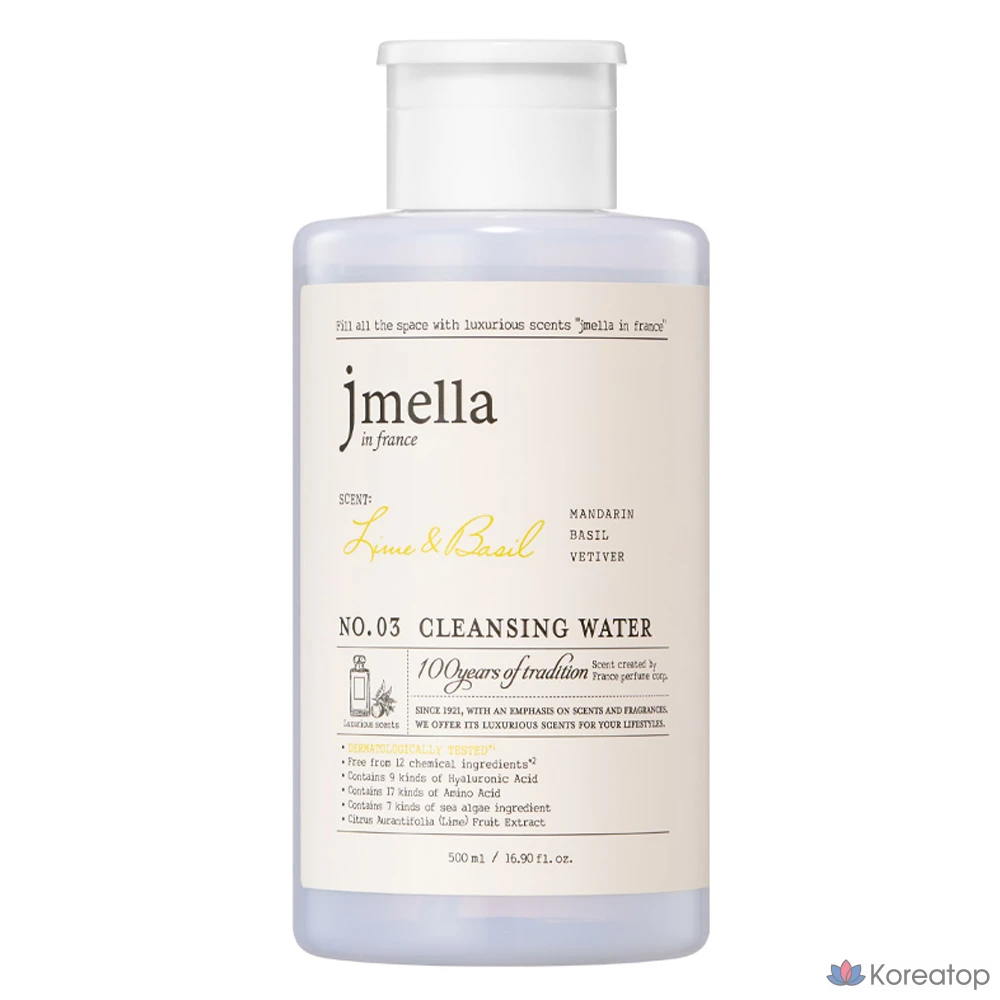 Очищающая вода Jmella с лаймом и базиликом, 1 шт., 500 мл