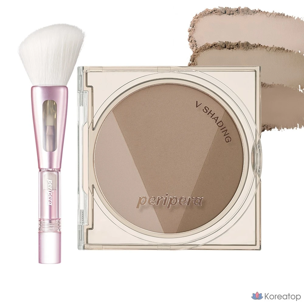 Кисть для растушевки Peripera V (AD) + кисть для контурирования, Option_003 Серовато-холодный, 1 шт.