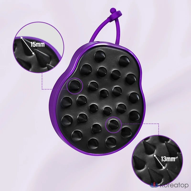 Массажная щетка для мытья головы Kundal, фиолетовая, 1 шт.