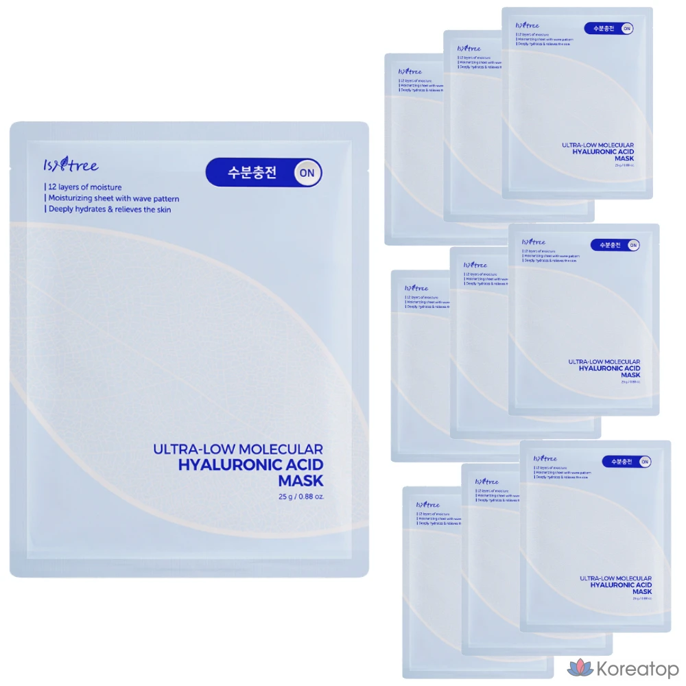 Маска для лица Isntree с ультранизкой молекулярной кислотой, 25 г, 10 штук, 1 упаковка.