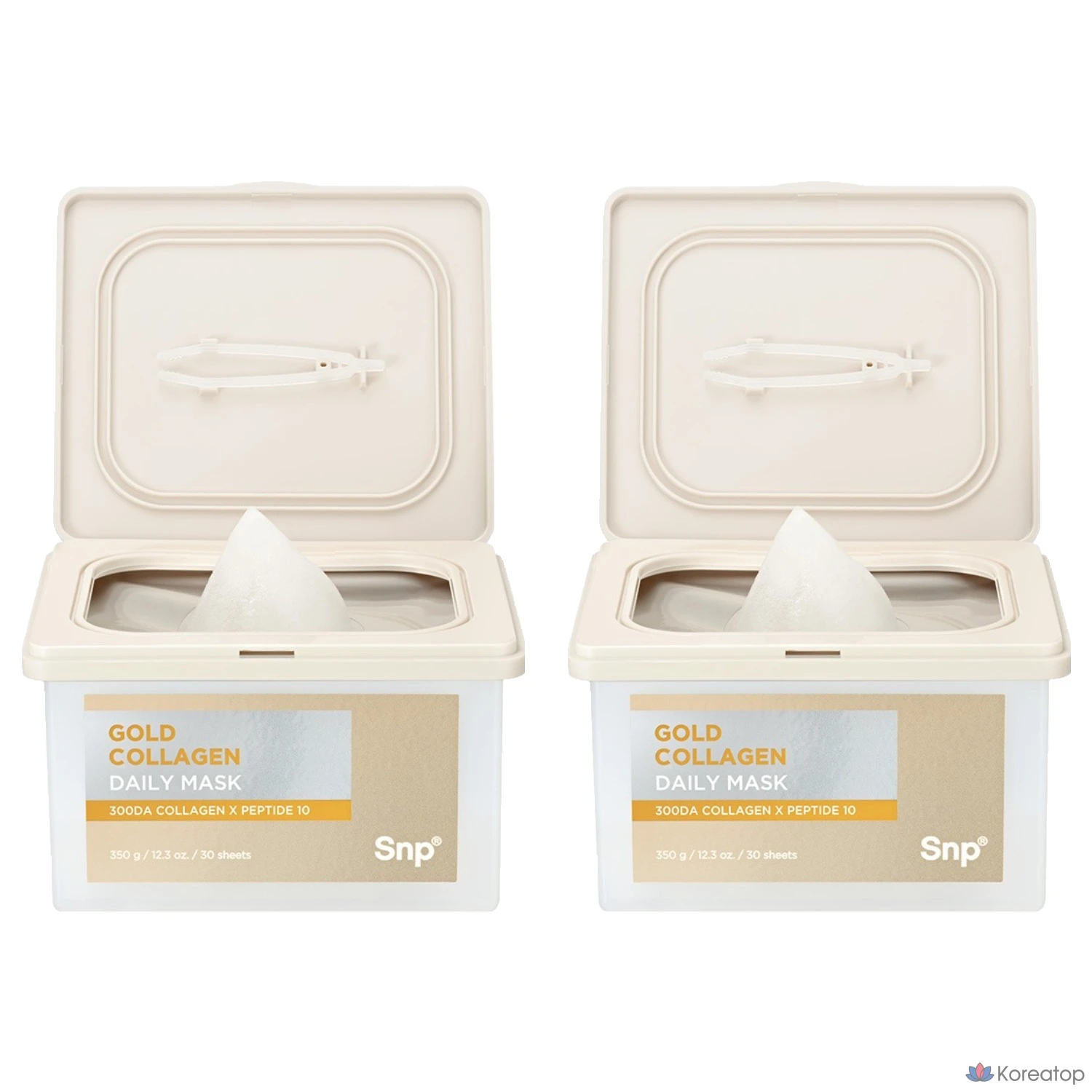 Набор масок SNP Gold Collagen Daily Extract Mask Pack, 350 г, 30 штук, 2 упаковки.