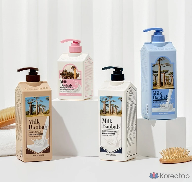 Набор «Milk Baobab: шампунь и гель для душа» (Белый мускус), 3 комплекта., фото 4