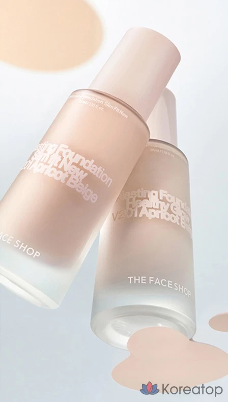 Тональный крем The Face Shop Ink Lasting Foundation Healthy Glow, C201 True Beige, 1 шт., фото 4