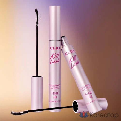 Тушь для ресниц Clio Kill Lash Superproof, 1 шт., цвет ваниль-черный., фото 4