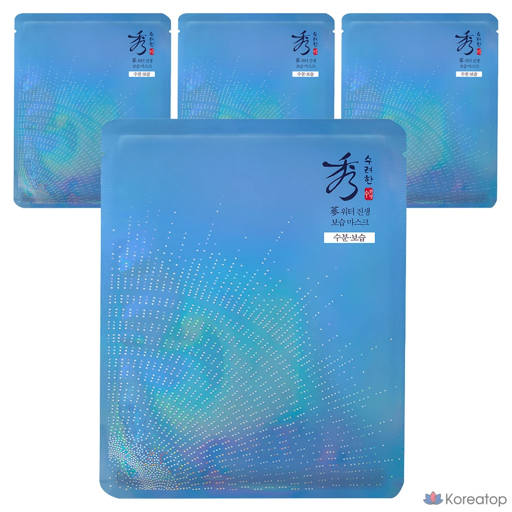 Увлажняющая маска для лица Sooryehan с водой и женьшенем, 1 упаковка, 4 штуки.