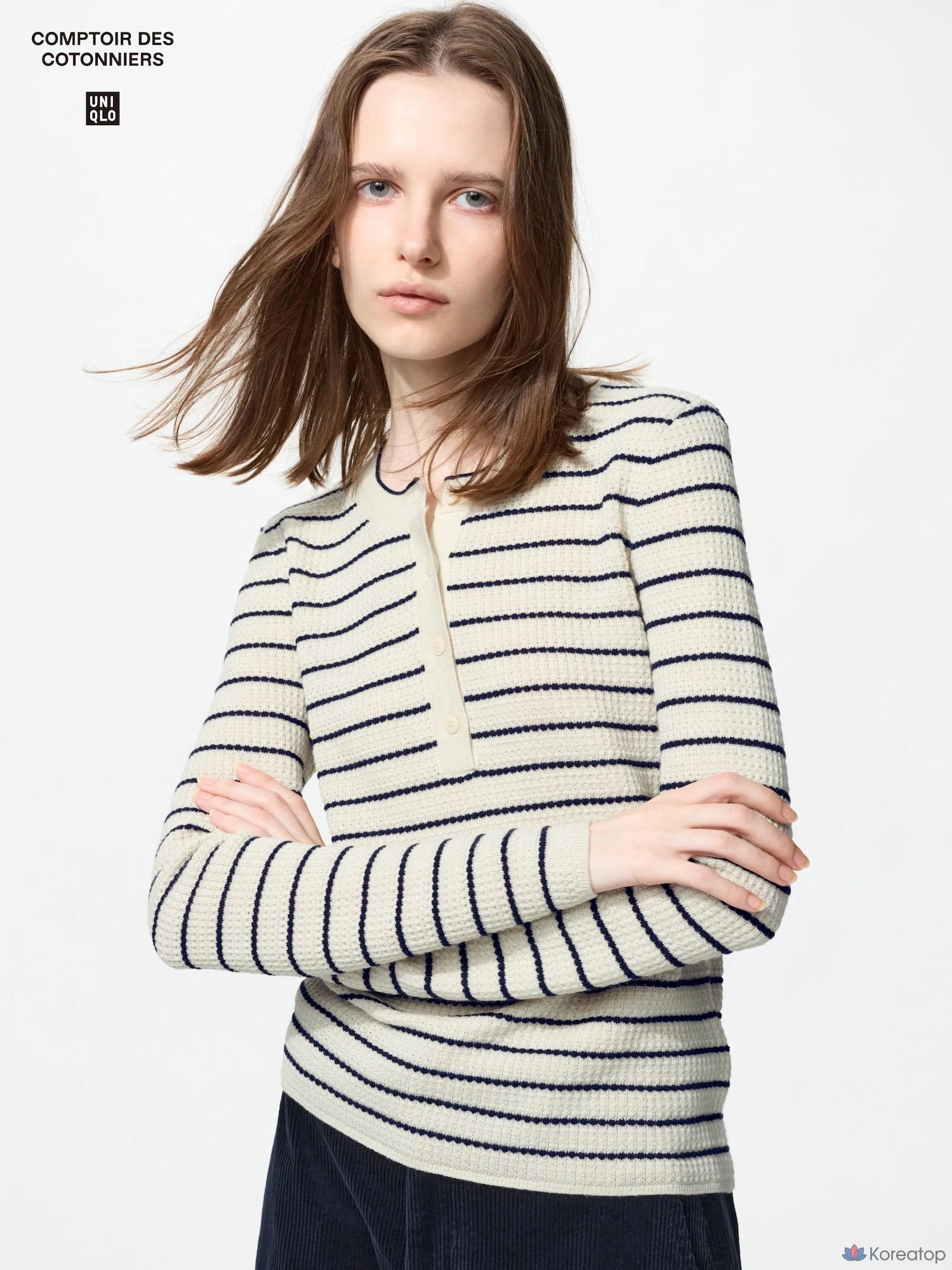 Свитер Uniqlo Merino Blend Henley Neck