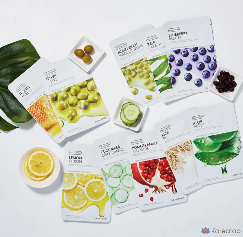 Тканевые маски с алоэ вера от The Face Shop, 1 упаковка, 60 листов., фото 5