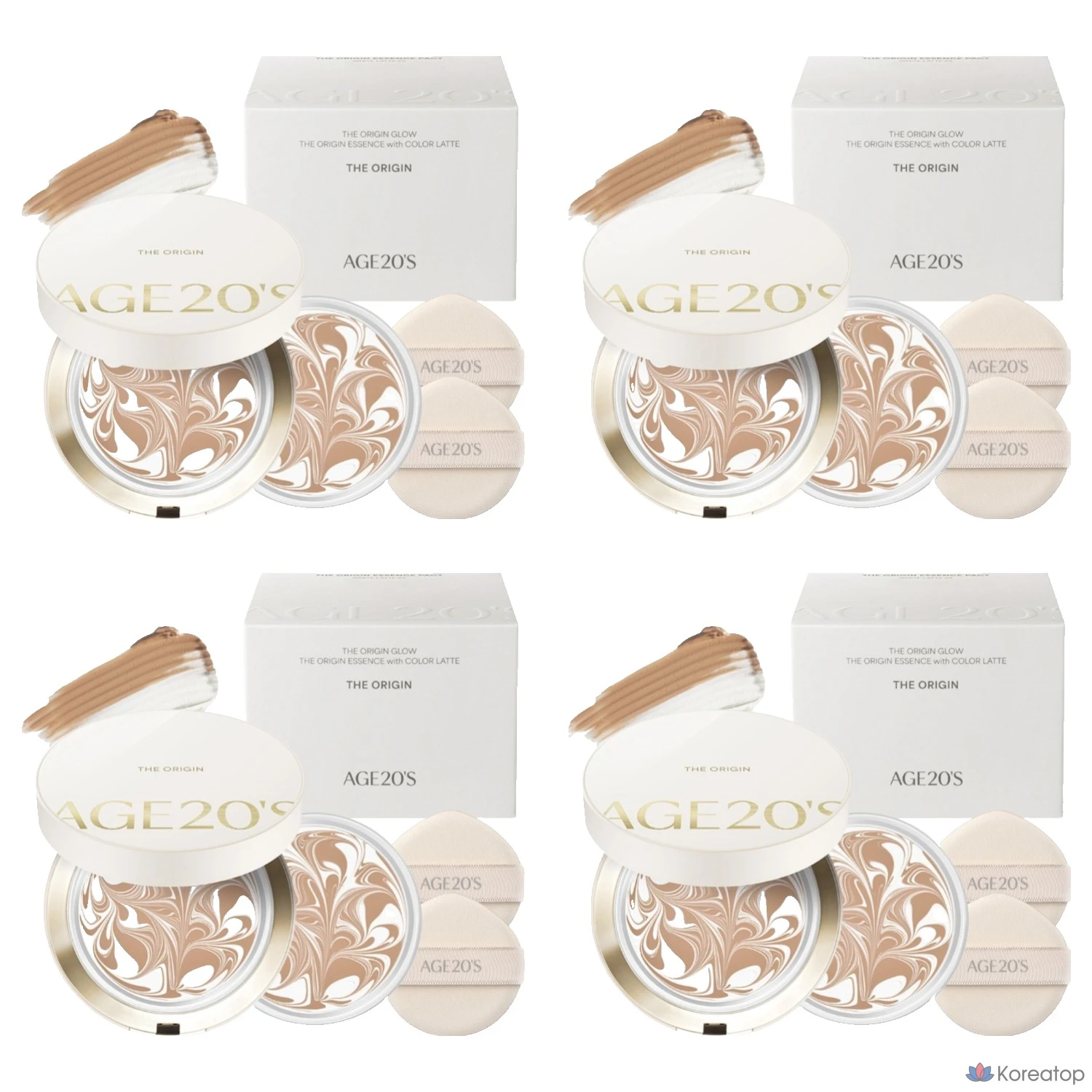 Набор Diorigin Essence Pact, 1 основной продукт (12,5 г) + 1 сменный блок (12,5 г), № 23 Белый латте, 4 шт.