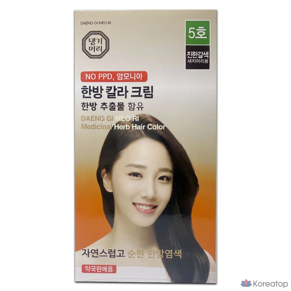 Краска для волос Danggi Meori Oriental Medicine Color Cream № 4, № 5, № 6, № 7, цвет восточной медицины (№ 6) черный/коричневый, 1 шт., фото 3