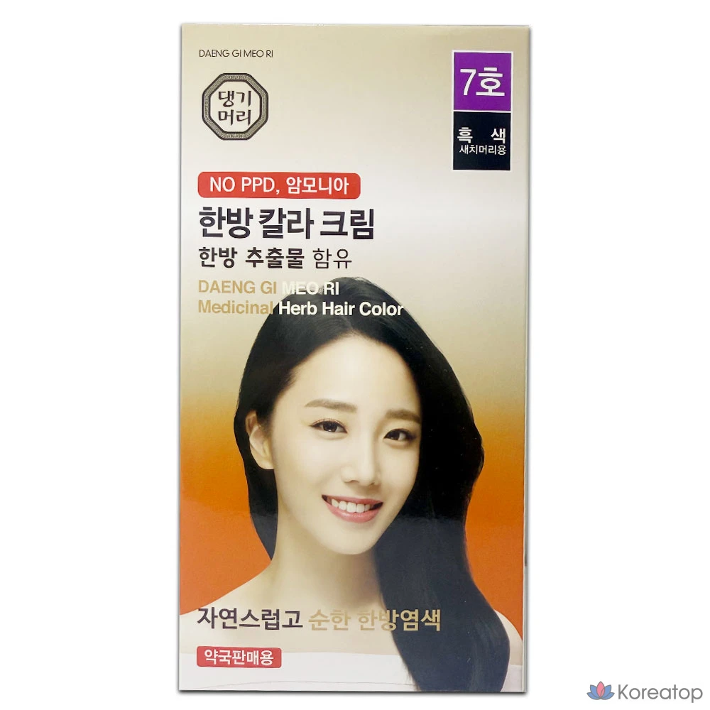 Краска для волос Danggi Meori Oriental Medicine Color Cream № 4, № 5, № 6, № 7, цвет восточной медицины (№ 6) черный/коричневый, 1 шт., фото 5