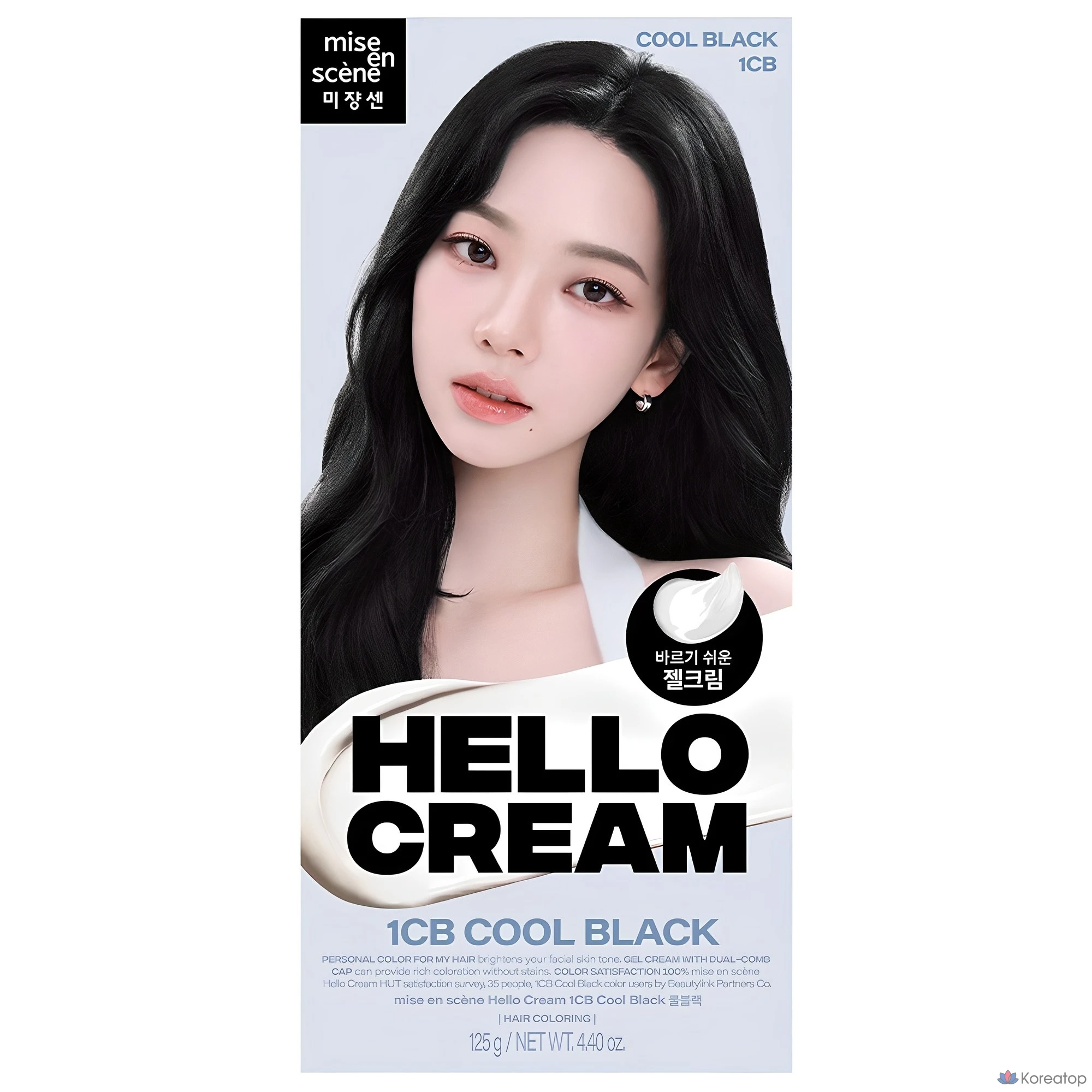Краска для волос Mise en Scene New Hello Cream, холодный черный, 1 шт.