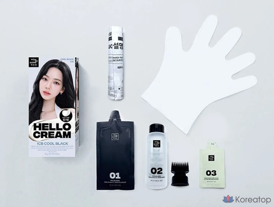 Краска для волос Mise en Scene New Hello Cream, холодный черный, 1 шт., фото 3