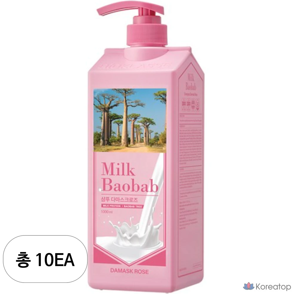 Шампунь Milk Baobab с ароматом дамасской розы, 1 л, 10 штук.