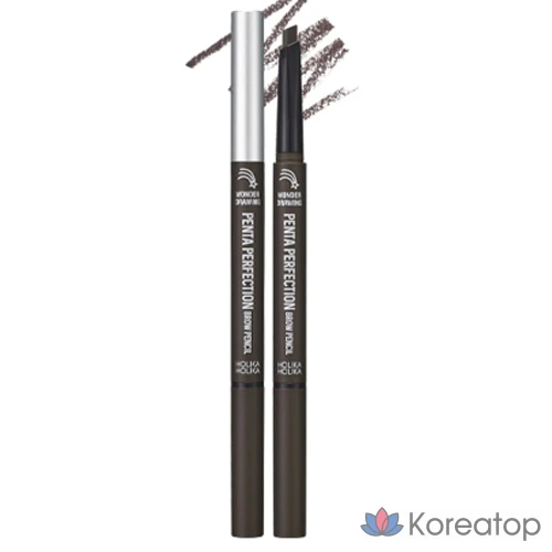 Карандаш для бровей Holika Holika Wonder Drawing Penta Perfection, 0,3 г, темно-коричневый, 1 шт.
