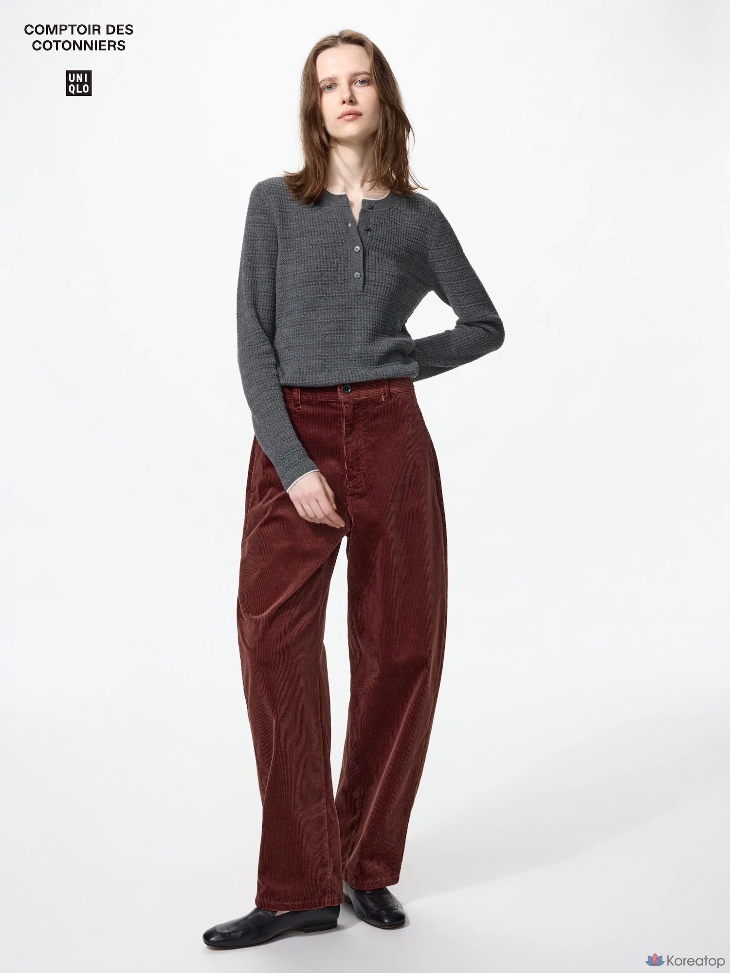 Брюки Uniqlo Corduroy Barrel Leg Pants