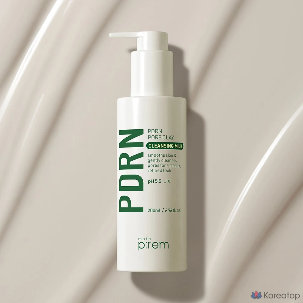 Очищающее молочко для пор MAKE P:REM PDRN с глиной, 200 мл, 200 г, 1 шт.