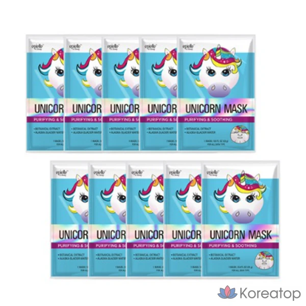Набор масок с изображением единорога Epielle, 1 упаковка, 80 листов.