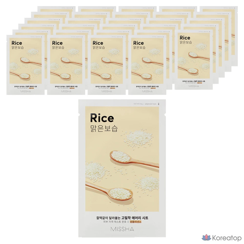 Маска для лица Missha Airy, рисовая, 1 упаковка, 40 штук.